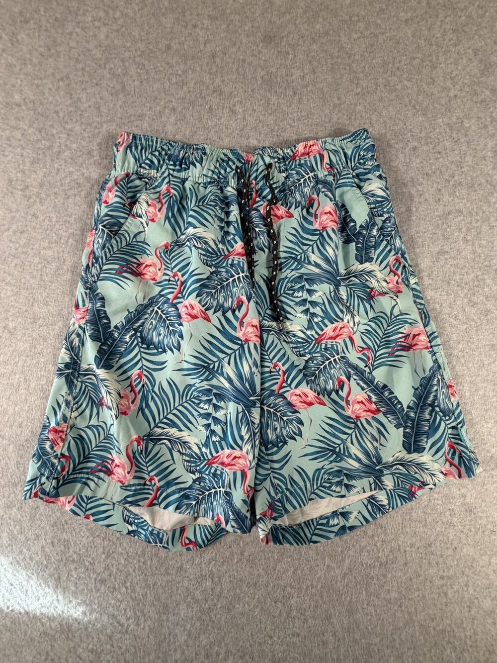Matix Men's Swim Shorts, Flamingo Blue Tropical, Size S
